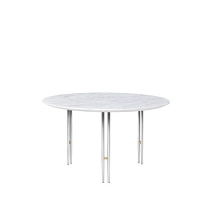 Gubi ioi soffbord white carrara marble-ø70-krom