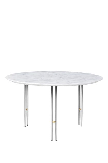 Gubi ioi soffbord white carrara marble-ø70-krom
