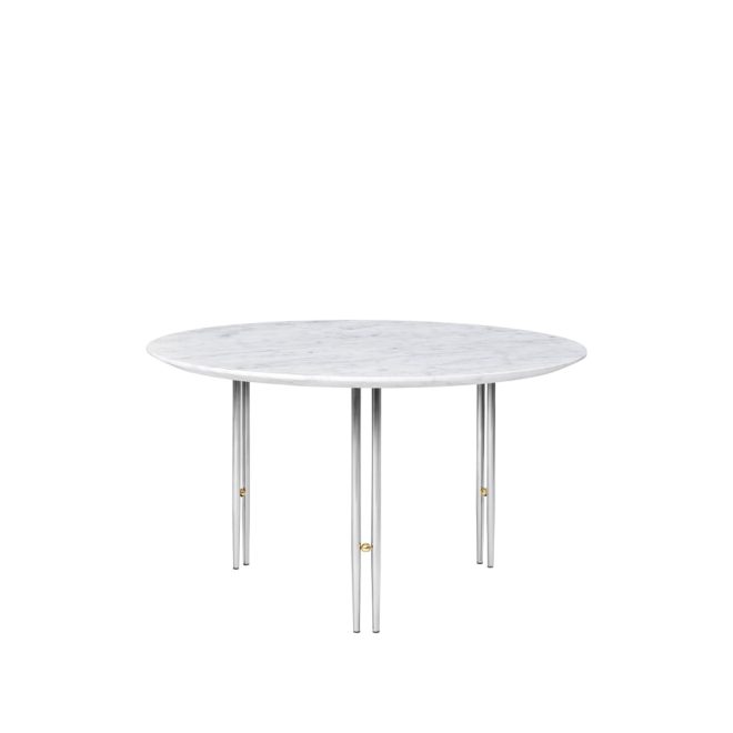 Gubi ioi soffbord white carrara marble-ø70-krom