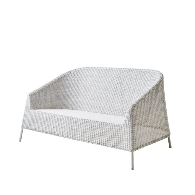 Cane-line kingston loungesoffa 2-sits white grey