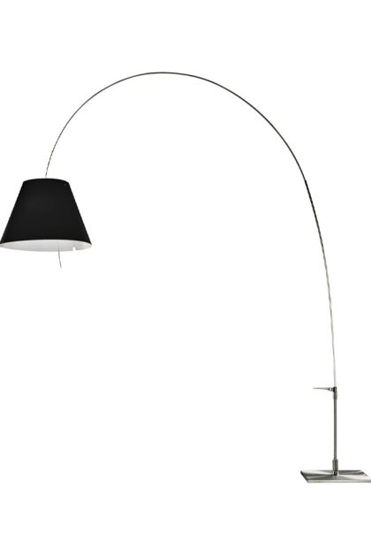 Luceplan lady costanza d13e d golvlampa svart skärm, aluminiumstativ