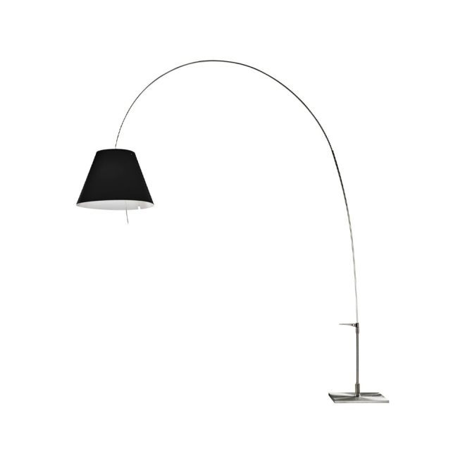 Luceplan lady costanza d13e d golvlampa svart skärm, aluminiumstativ