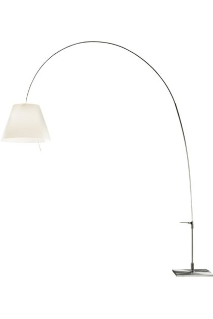 Luceplan lady costanza d13e d golvlampa vit skärm, aluminiumstativ
