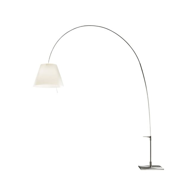 Luceplan lady costanza d13e d golvlampa vit skärm, aluminiumstativ
