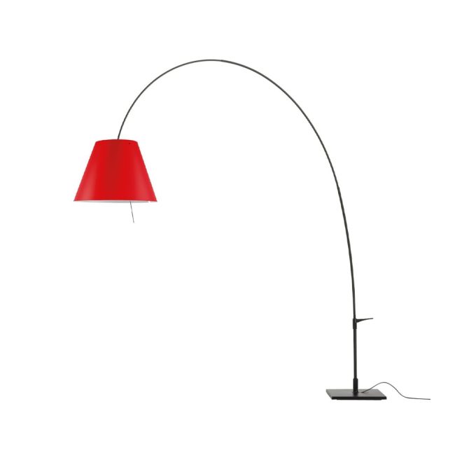 Luceplan lady costanza d13e d golvlampa röd skärm-svartlackerat stativ