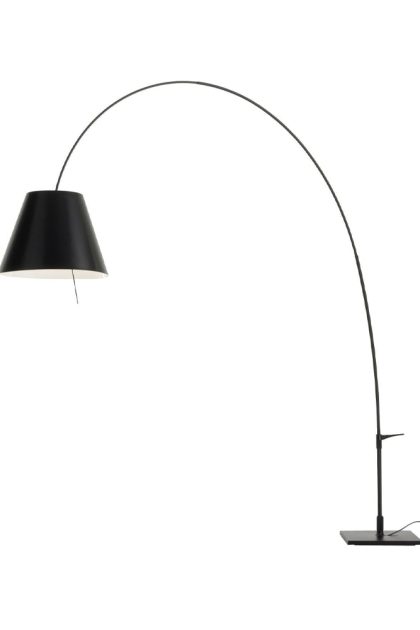 Luceplan lady costanza d13e d golvlampa svart skärm, svartlackerat stativ