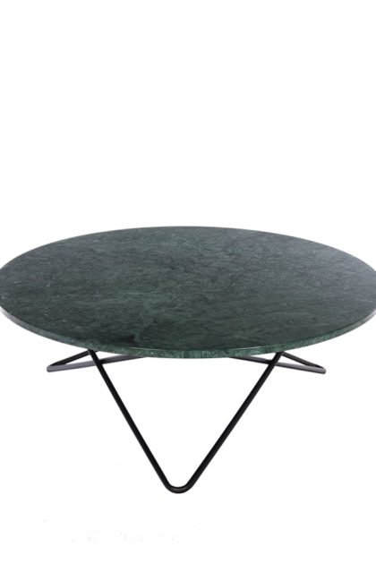 Ox denmarq large o table soffbord marmor indio, svartlack stativ
