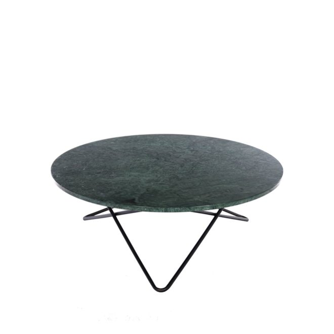 Ox denmarq large o table soffbord marmor indio, svartlack stativ