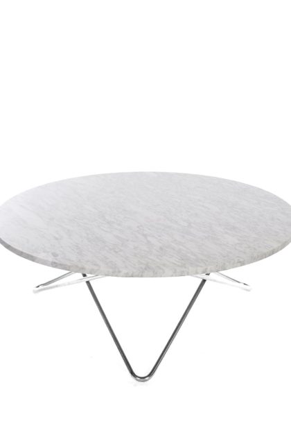 Ox denmarq large o table soffbord marmor carrara, rostfritt stativ