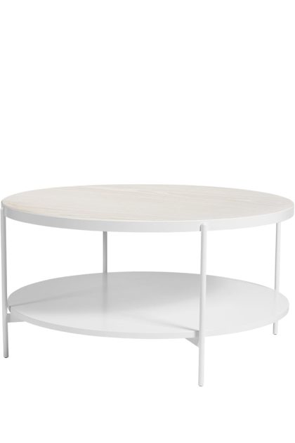 Smd design lene soffbord vit, vitpigmenterad askfanér