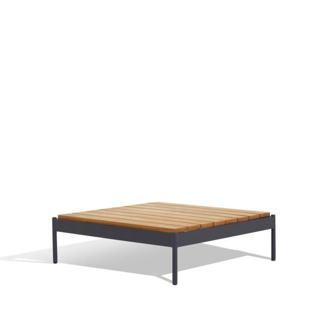 Skargaarden lidö soffbord teak, mörkgrå aluminiumram