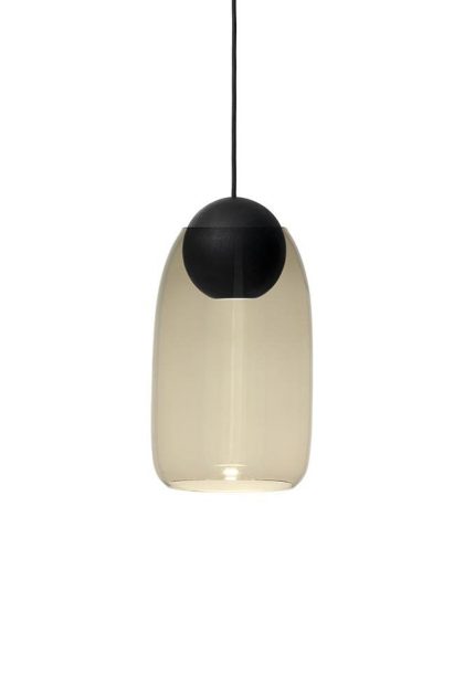 Mater liuku ball pendel smoked glass, svartlackad lind