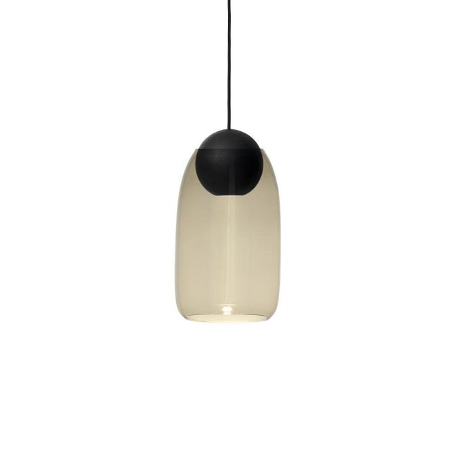 Mater liuku ball pendel smoked glass, svartlackad lind