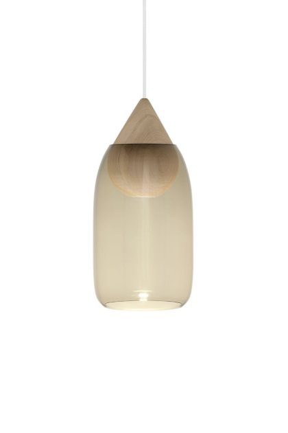 Mater liuku drop pendel smoked glass, mattlackad lind