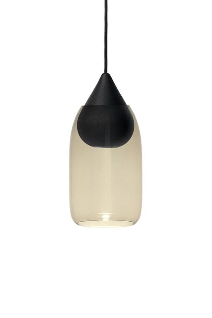 Mater liuku drop pendel smoked glass, svartlackad lind