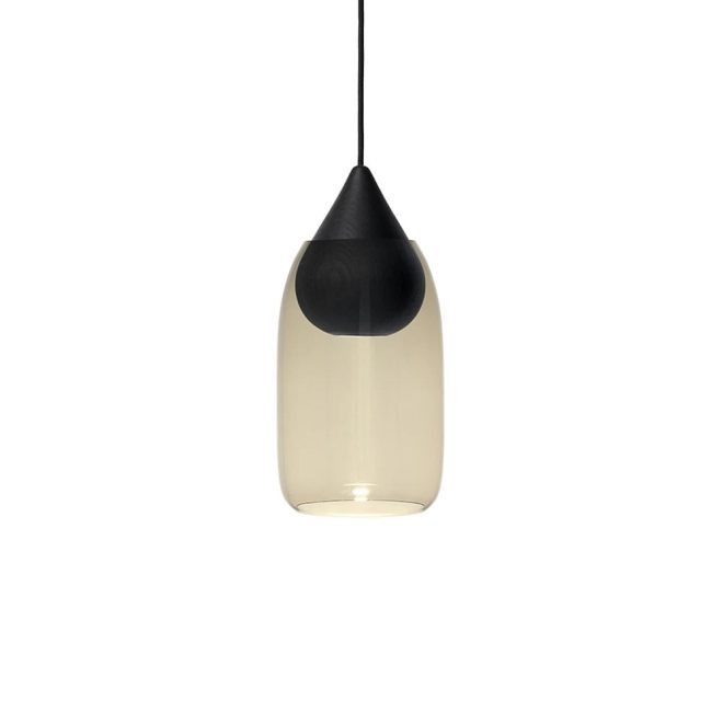 Mater liuku drop pendel smoked glass, svartlackad lind