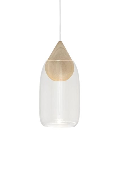 Mater liuku drop pendel transparent, mattlackad lind