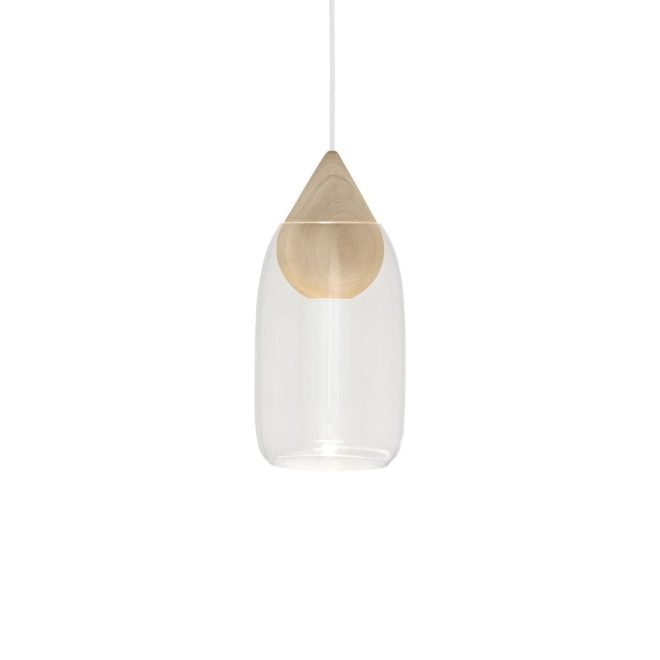 Mater liuku drop pendel transparent, mattlackad lind