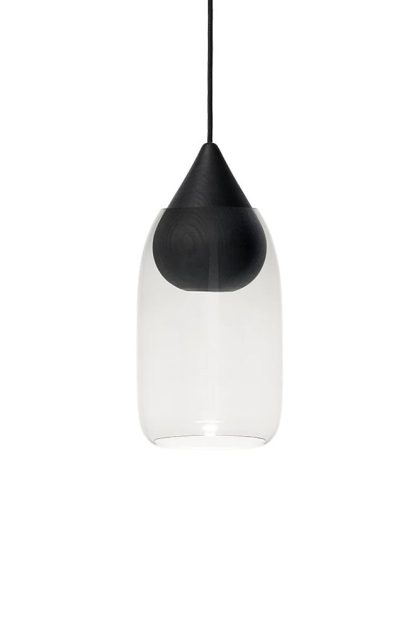 Mater liuku drop pendel transparent, svartlackad lind