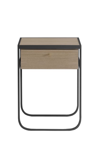 Asplund nati tati drawer sängbord char grey, vitlaserad ek