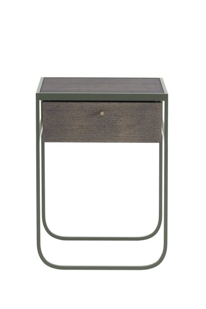 Asplund nati tati drawer sängbord green khaki, rökt ek