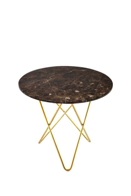 Ox denmarq mini o table soffbord brun, mässingstativ