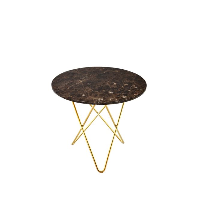 Ox denmarq mini o table soffbord brun, mässingstativ
