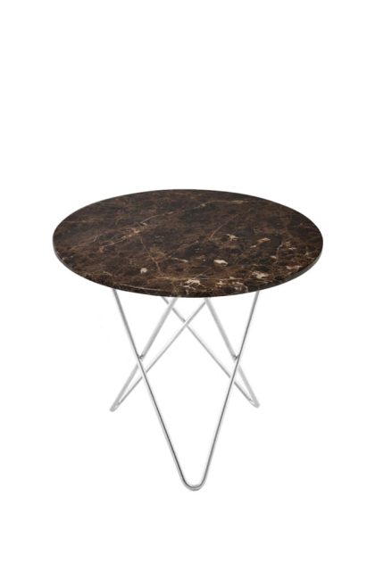 Ox denmarq mini o table soffbord marmor brun, rostfritt stativ
