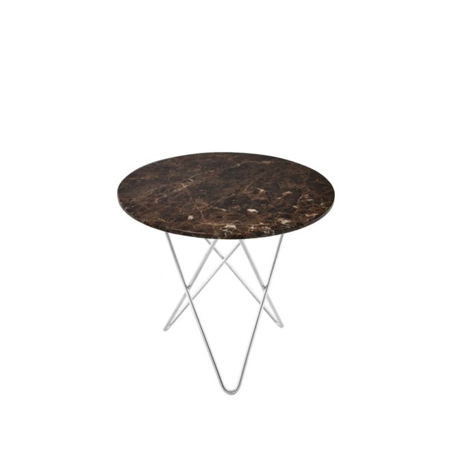 Ox denmarq mini o table soffbord marmor brun, rostfritt stativ