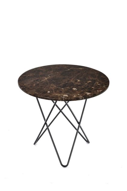 Ox denmarq mini o table soffbord marmor brun, svartlackat stativ