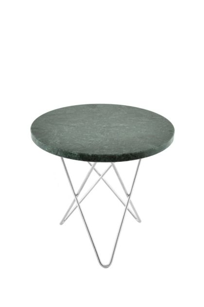 Ox denmarq mini o table soffbord marmor indio, rostfritt stativ