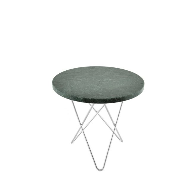 Ox denmarq mini o table soffbord marmor indio, rostfritt stativ