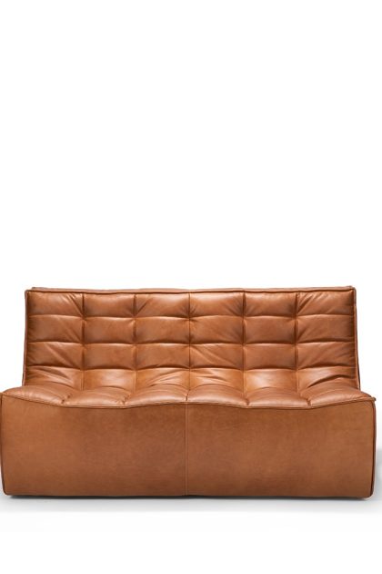 Ethnicraft n701 soffa 2-sits läder old saddle brown