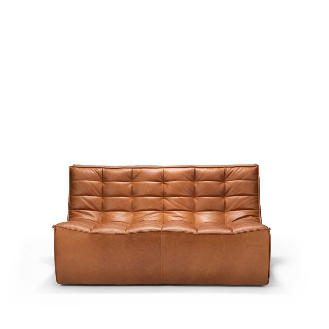 Ethnicraft n701 soffa 2-sits läder old saddle brown