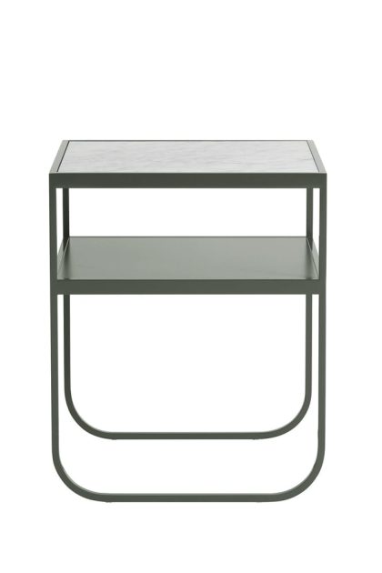 Asplund nati tati sängbord marmor vit, green khaki stativ