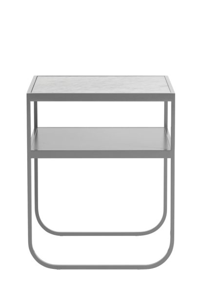 Asplund nati tati sängbord marmor vit, storm grey stativ