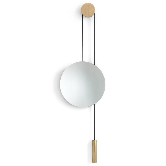 New works rise and shine spegel natural oak-brass weight