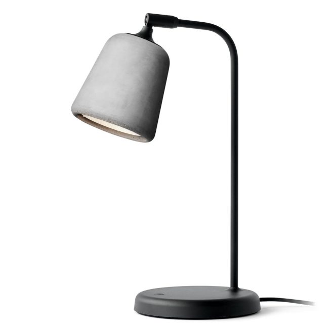 New works material bordslampa light grey concrete