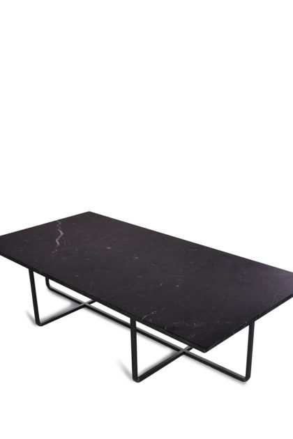 Ox denmarq ninety soffbord rektangulärt marmor marquina, svart stativ