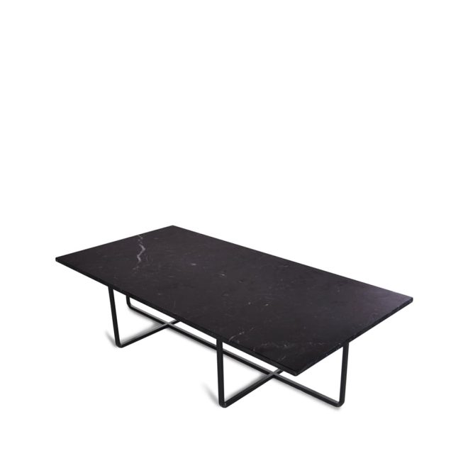 Ox denmarq ninety soffbord rektangulärt marmor marquina, svart stativ