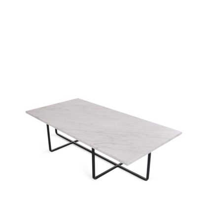 Ox denmarq ninety soffbord rektangulärt marmor carrara, svart stativ