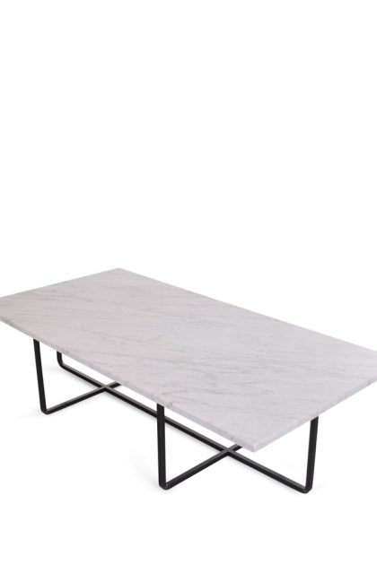 Ox denmarq ninety soffbord rektangulärt marmor carrara, svart stativ