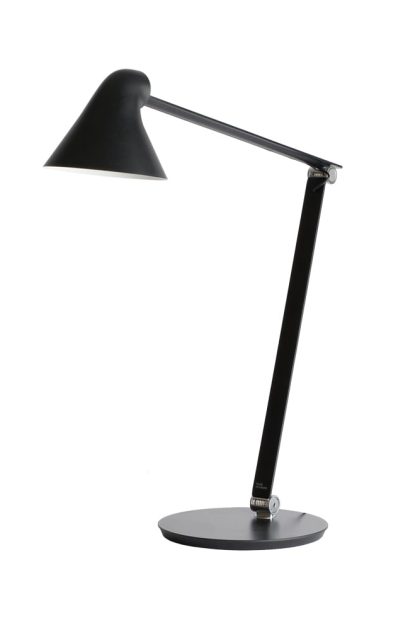 Louis poulsen njp skrivbordslampa svart, fotplatta, 3000k