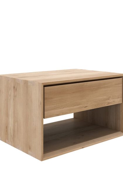 Ethnicraft nordic ii sängbord oak wax oil 1 låda 57 cm