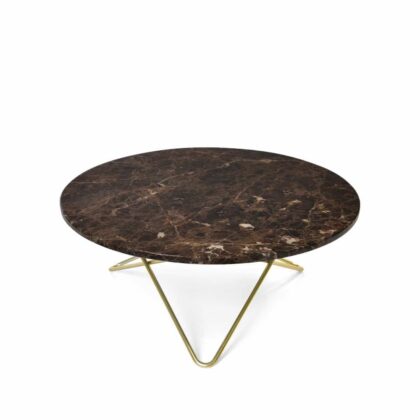Ox denmarq o table soffbord marmor brun, mässingstativ