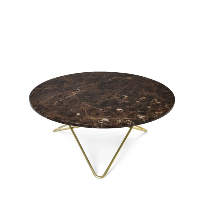 Ox denmarq o table soffbord marmor brun, mässingstativ