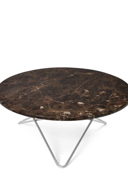 Ox denmarq o table soffbord marmor brun, rostfritt stativ