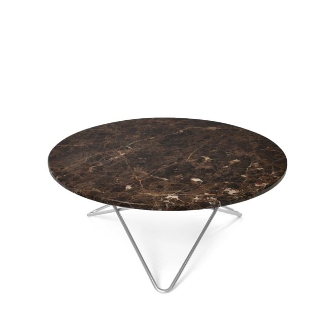 Ox denmarq o table soffbord marmor brun, rostfritt stativ