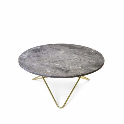 Ox denmarq o table soffbord marmor grå, mässingstativ