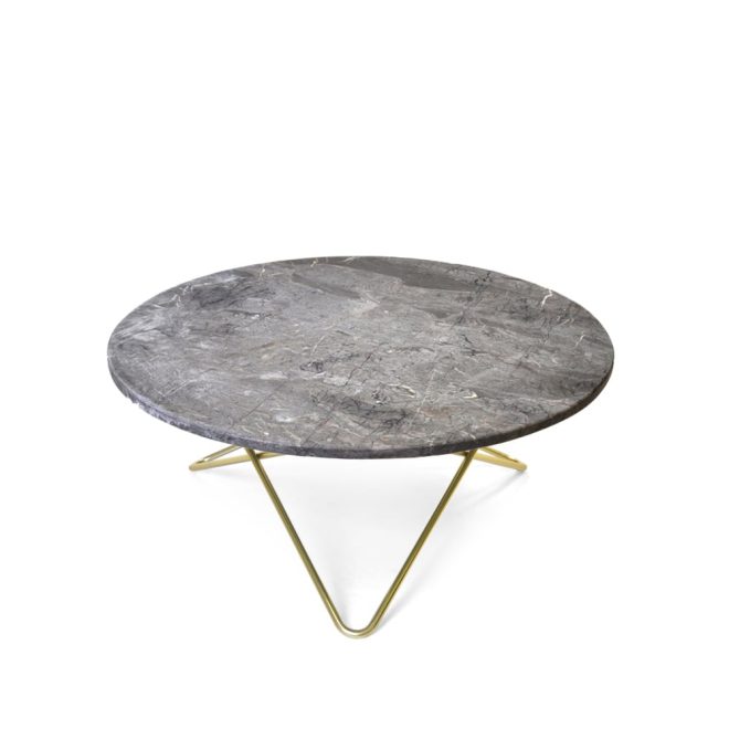 Ox denmarq o table soffbord marmor grå, mässingstativ